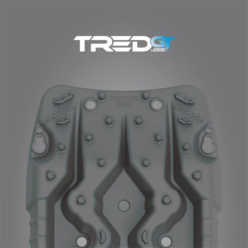 ARB TRED GT recovery board in gun metal grey, single board shown, polypropylene body with the SIPE-LOCK grip profile, detail view