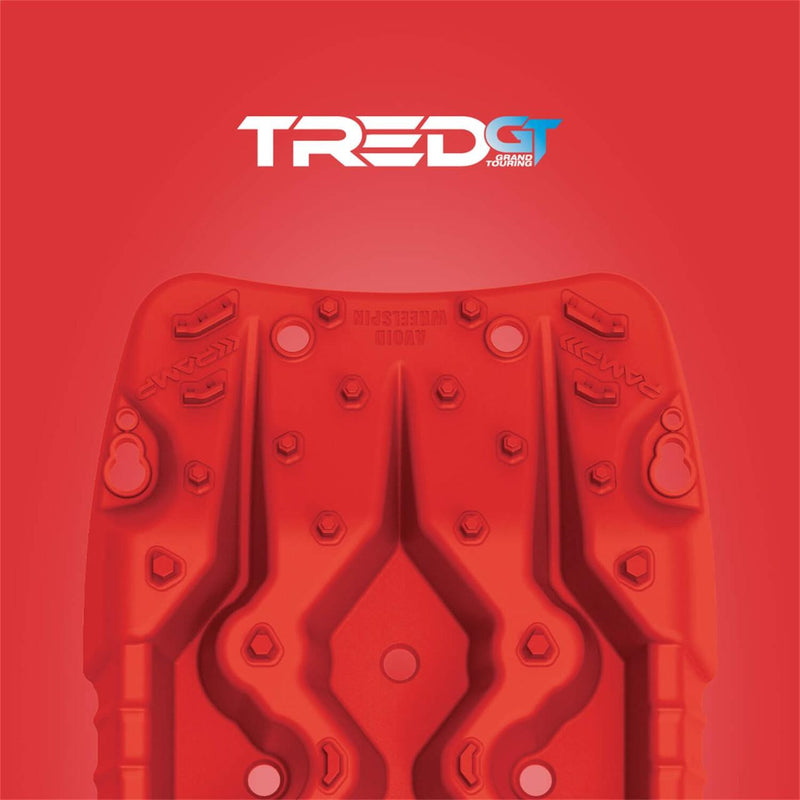 ARB TRED GT recovery board in red, single board shown, polypropylene body with the SIPE-LOCK grip profile, detail view