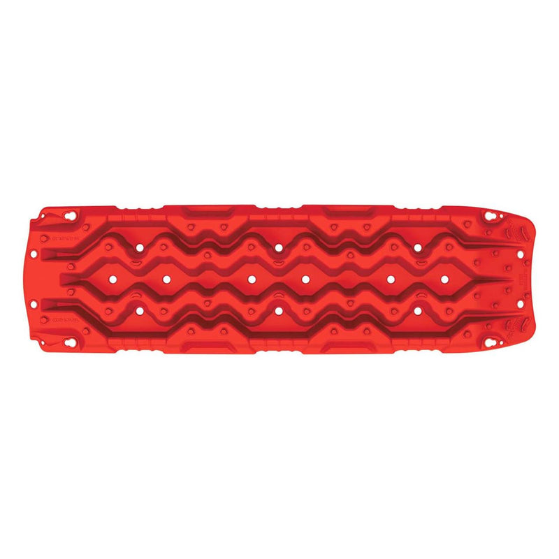 ARB TRED HD recovery board in red, single board shown, with the SIPE-LOCK grip profile across the deck, underside view