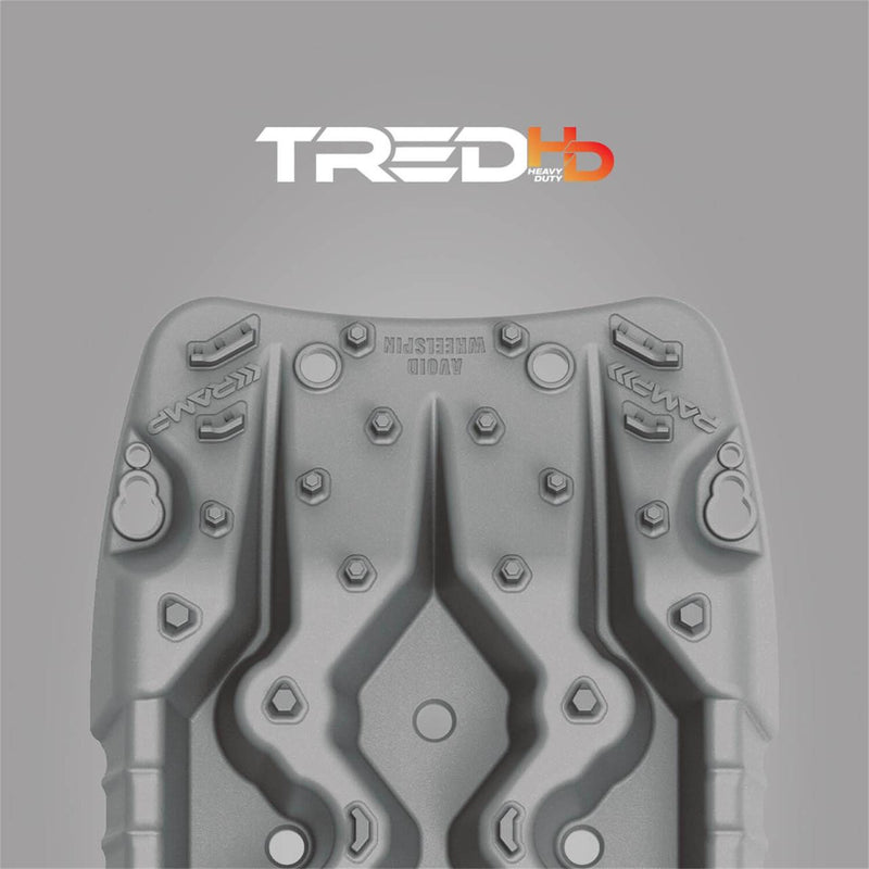 ARB TRED HD recovery board in silver, single board shown, with the SIPE-LOCK grip profile across the deck, detail view