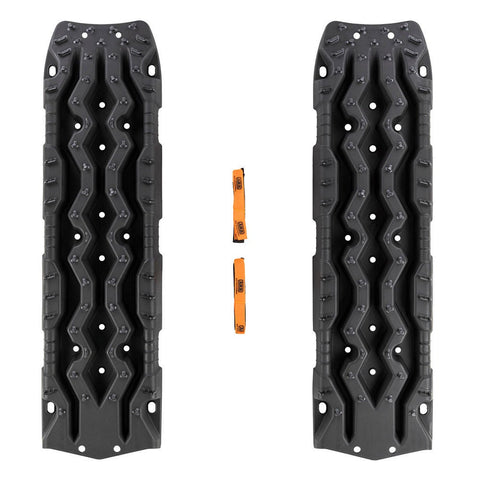 ARB TRED Pro recovery board in black, black nodules, showing the SIPE-LOCK tooth profile and the shovel end