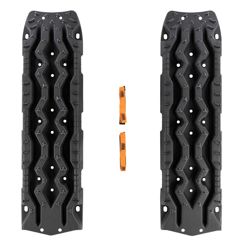 ARB TRED Pro recovery board in black, black nodules, showing the SIPE-LOCK tooth profile and the shovel end