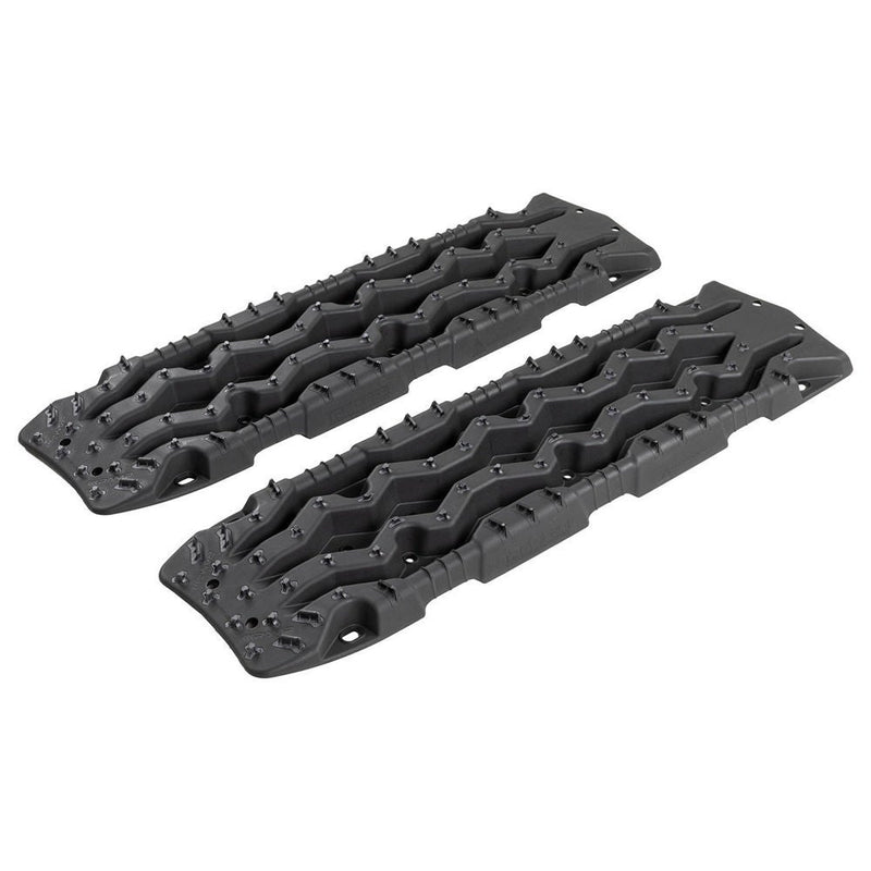 ARB TRED Pro recovery board in black, black nodules, showing the SIPE-LOCK tooth profile and the shovel end, alternate angle