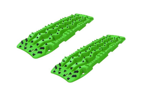 ARB TRED Pro recovery board in green, showing the SIPE-LOCK tooth profile and the shovel end