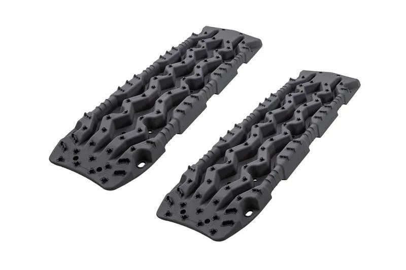 ARB TRED Pro recovery board in gun metal grey, showing the SIPE-LOCK tooth profile and the shovel end