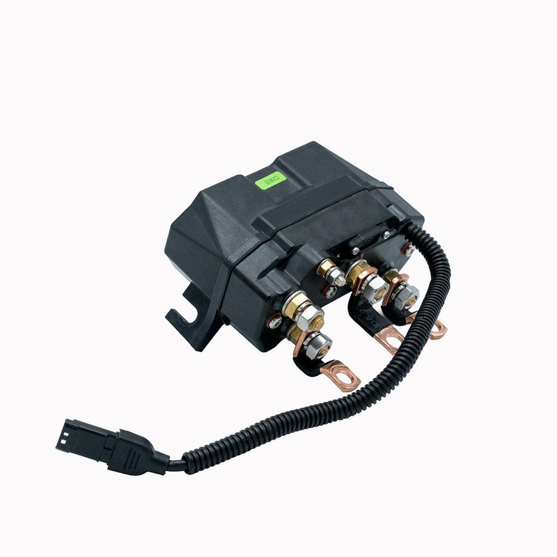 Albright BR88-2P winch contactor, black housing with copper stud terminals and a wiring pigtail