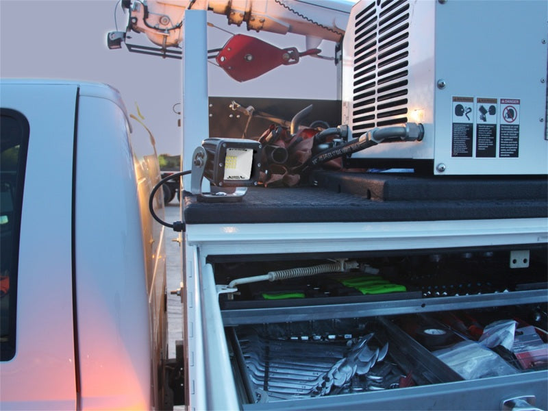 Rigid 2X2 115 Degree DC Scene Light Pro mounted on a utility truck body