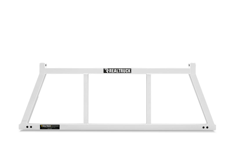 BackRack Open Headache Rack in white powder coat, front view on a white background