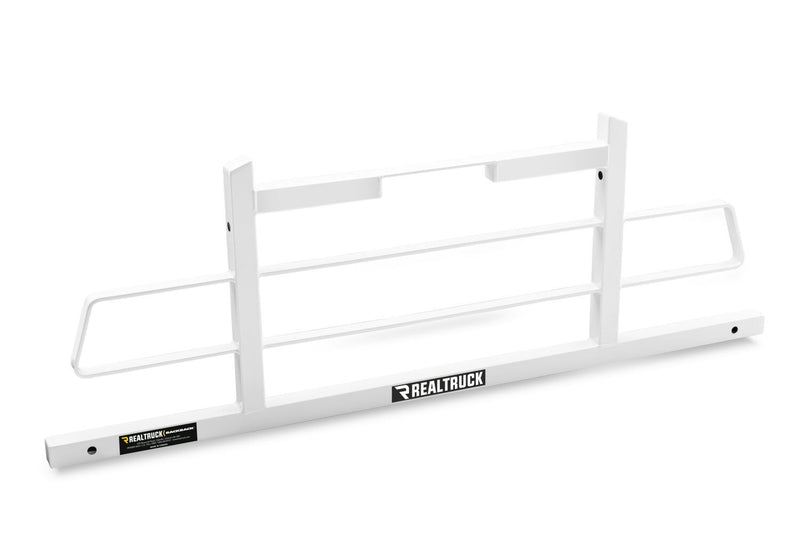 BackRack Original Headache Rack in white powder coat, angled view on a white background