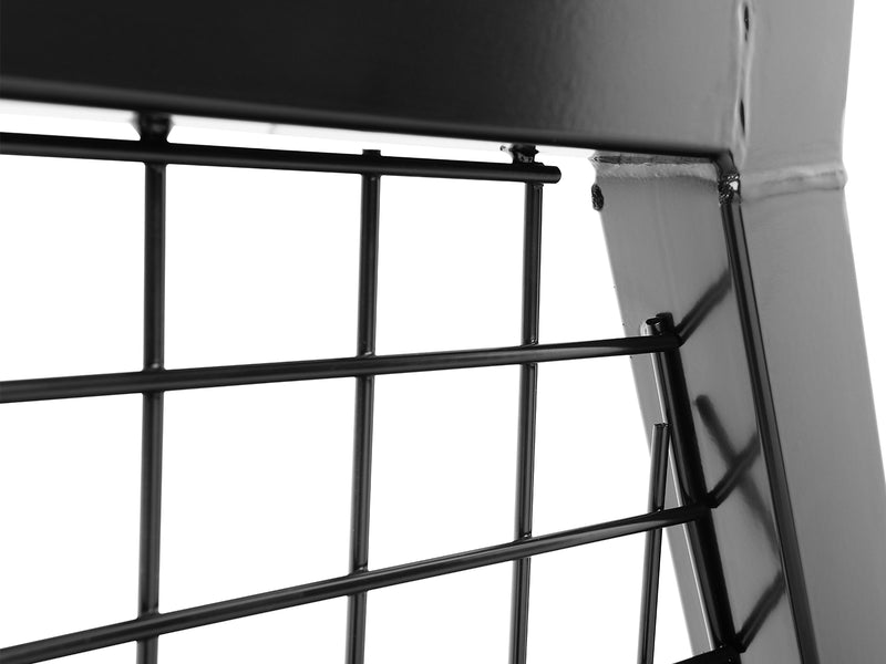 BackRack Safety: close-up of the black welded wire mesh screen inside a Safety headache rack frame
