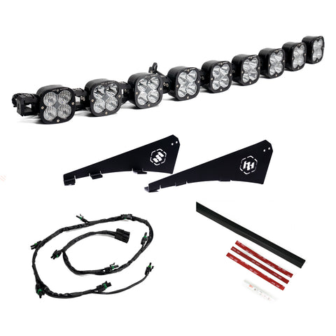 Baja Designs 9XL Linkable Roof Bar Kit, complete kit on a studio background: nine linked XL pods