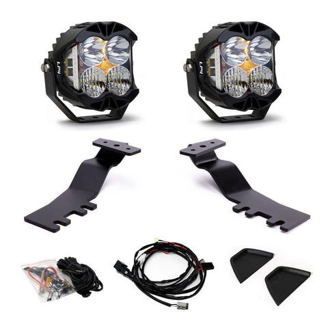 Baja Designs LP4 A-Pillar Kit, complete kit on a studio background: two LP4 LED pods