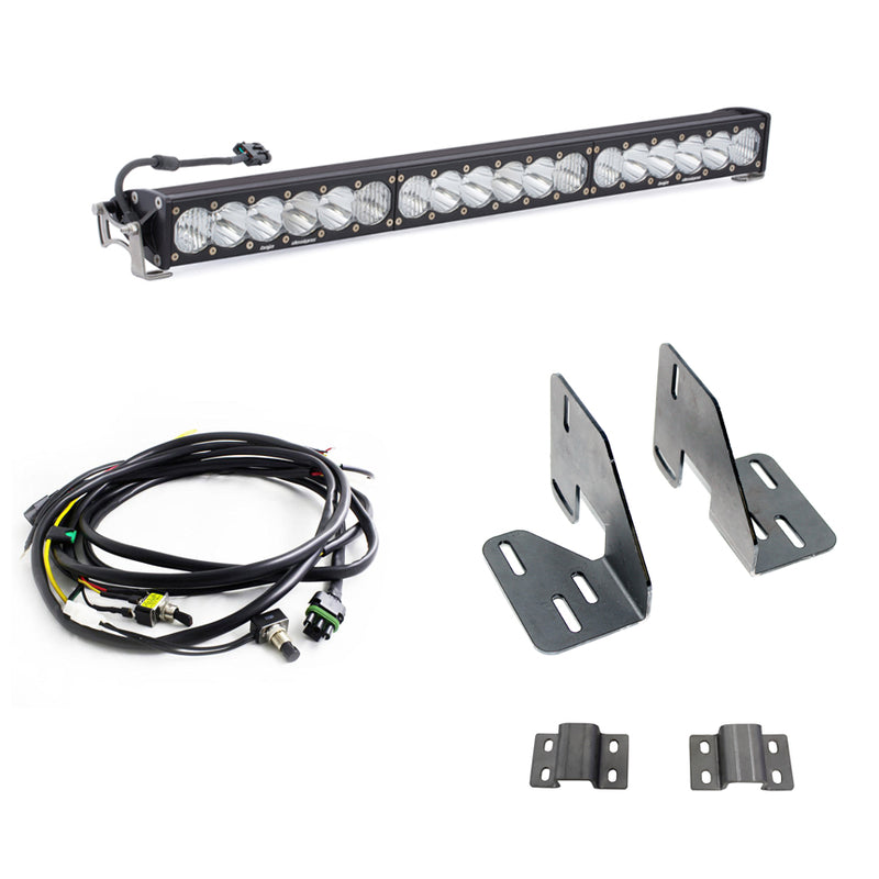 Baja Designs OnX6+ 30" Grille Light Bar Kit, complete kit on a studio background: an OnX6+ 30" light bar