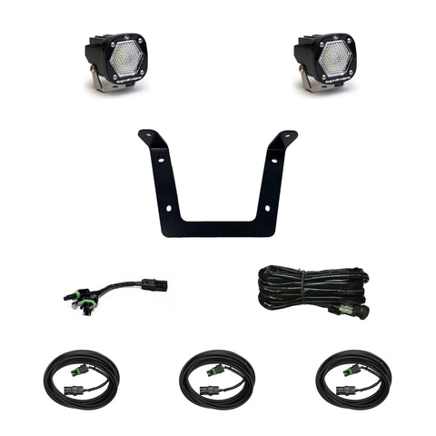 Baja Designs S1 Dual Reverse Light Kit, complete kit on a studio background: pair of S1 pods
