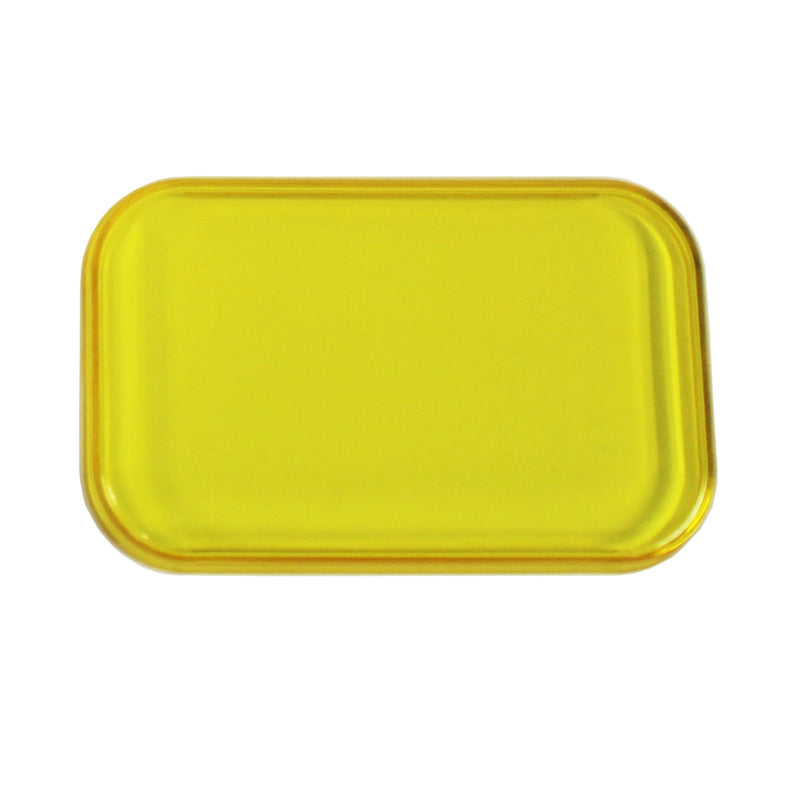 Baja Designs S2 Single Rock Guard, whole product on a studio background: an amber rectangular S2 rock guard on a white background