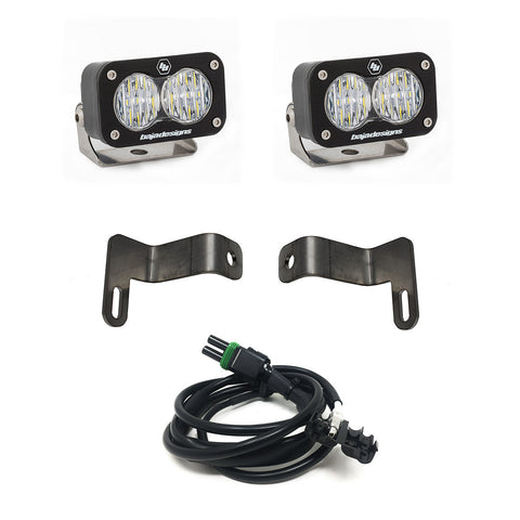 Baja Designs S2 Sport Dual Reverse Light Kit, complete kit on a studio background: pair of S2 Sport LED pods