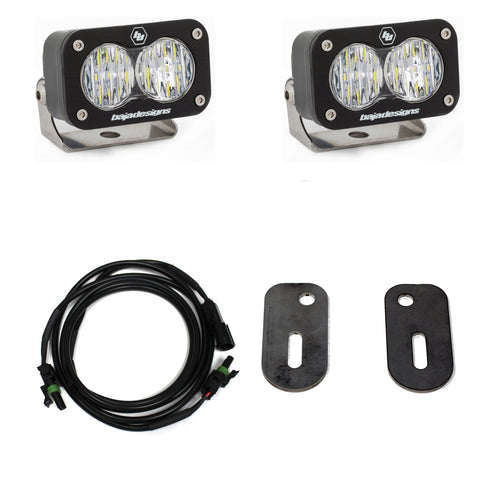 Baja Designs S2 Sport Dual Reverse Light Kit, complete kit on a studio background: two S2 Sport LED pods