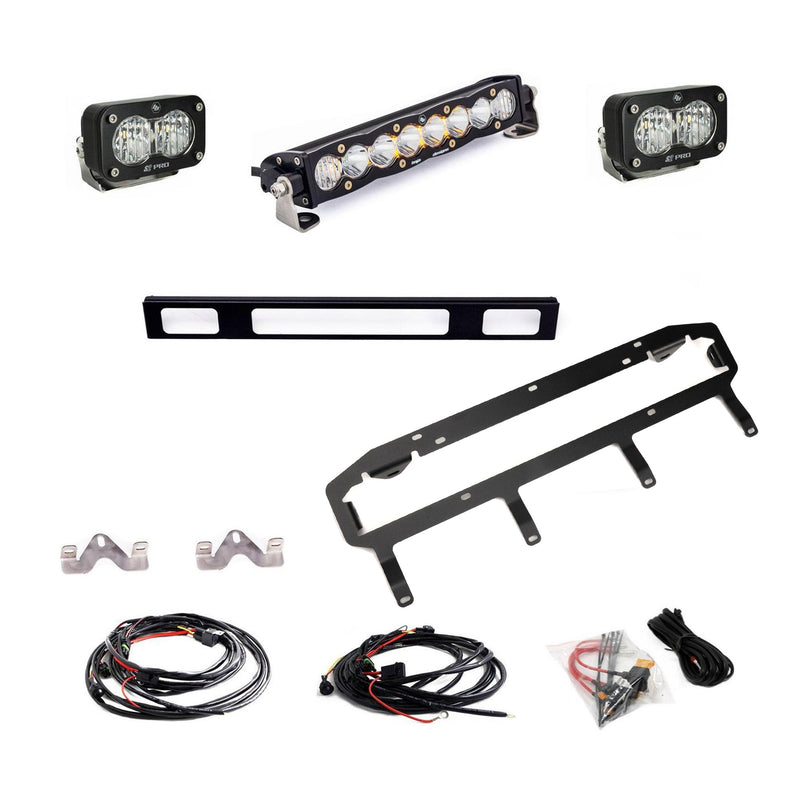 Baja Designs S8 10"/S2 Pro Grille Light Replacement Kit, complete kit on a studio background