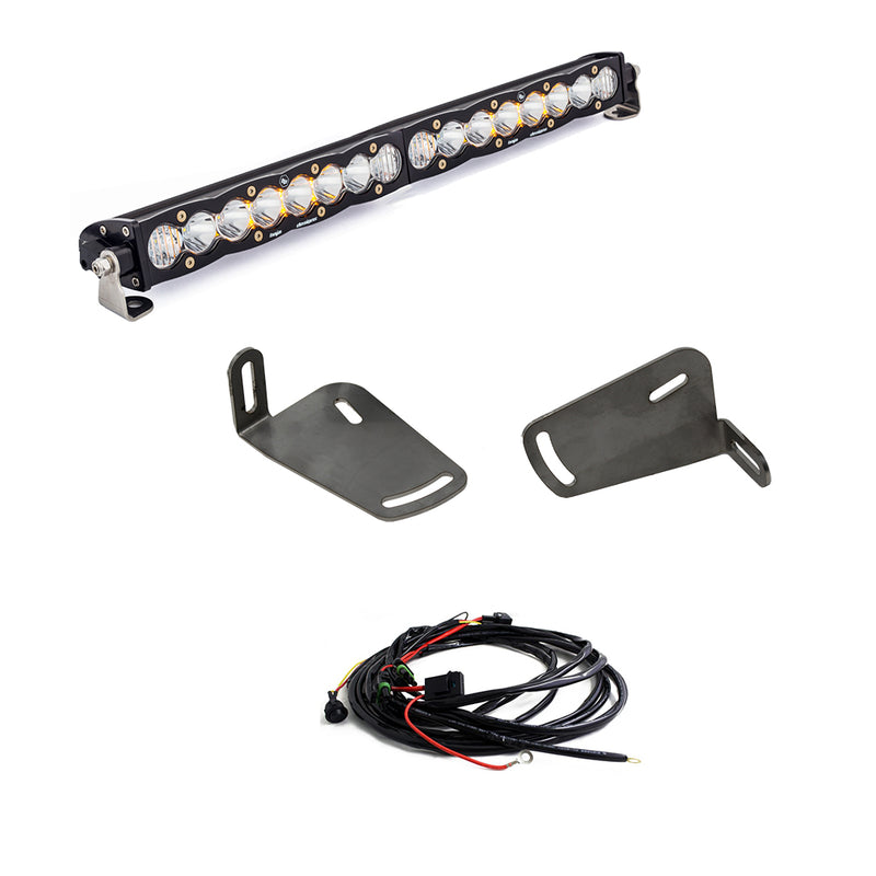 Baja Designs S8 20" Bumper Light Bar Kit, complete kit on a studio background: an S8 light bar