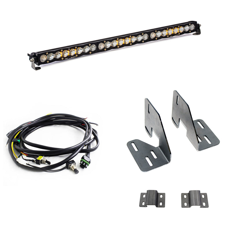 Baja Designs S8 30" Grille Light Bar Kit, complete kit on a studio background: an S8 30" light bar