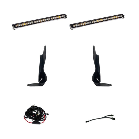 Baja Designs S8 Dual 30" Grille Light Bar Kit, complete kit on a studio background: two 30" S8 LED light bars