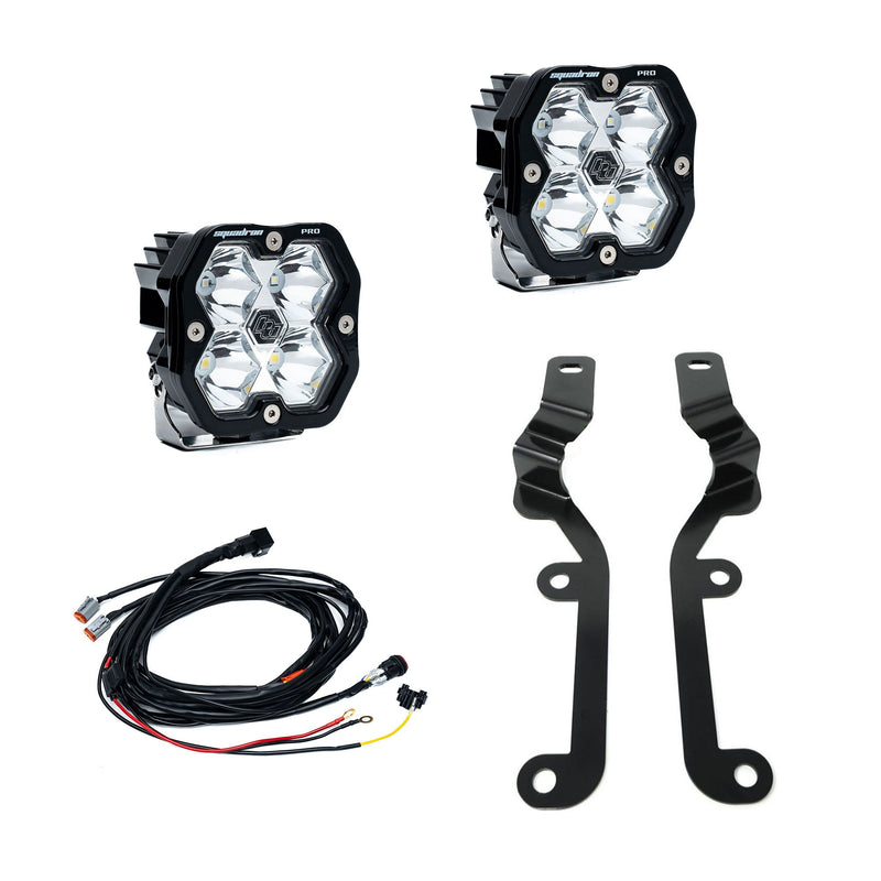 Baja Designs Squadron 2.0 Pro A-Pillar Light Kit, complete kit on a studio background