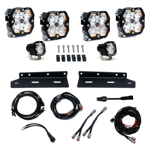 Baja Designs Squadron 2.0 Pro/S1 Fog Pocket Light Kit, complete kit on a studio background: fog pocket kit