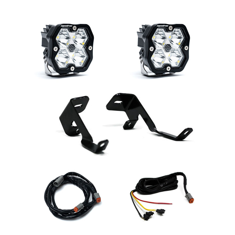 Baja Designs Squadron 2.0 Sport A-Pillar Light Kit, complete kit on a studio background: A Squadron Sport A-pillar kit