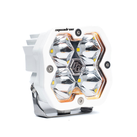 Baja Designs Squadron 2.0 Sport White LED Auxiliary Light Pod, whole product on a studio background: single white Squadron Sport pod