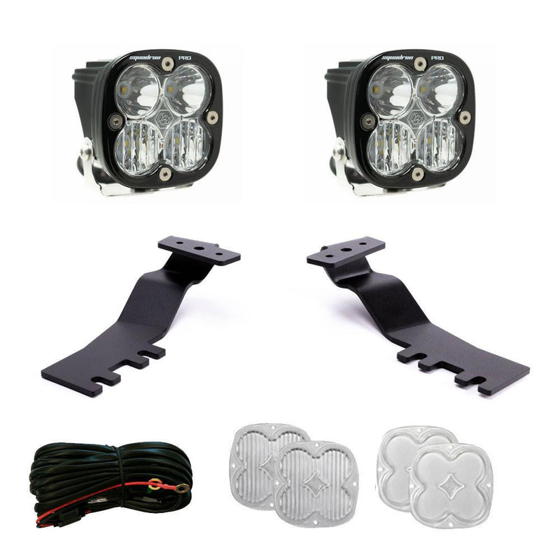 Baja Designs Squadron Pro A-Pillar Kit, complete kit on a studio background: A Squadron Pro A-pillar kit