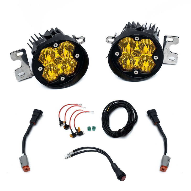 Baja Designs Squadron-R 2.0 Sport Fog Pocket Light Kit, complete kit on a studio background