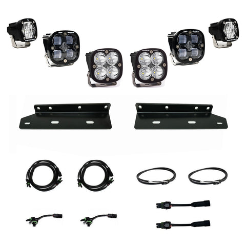 Baja Designs Squadron SAE/S1 Fog Pocket Light Kit, complete kit on a studio background: two S1 pods