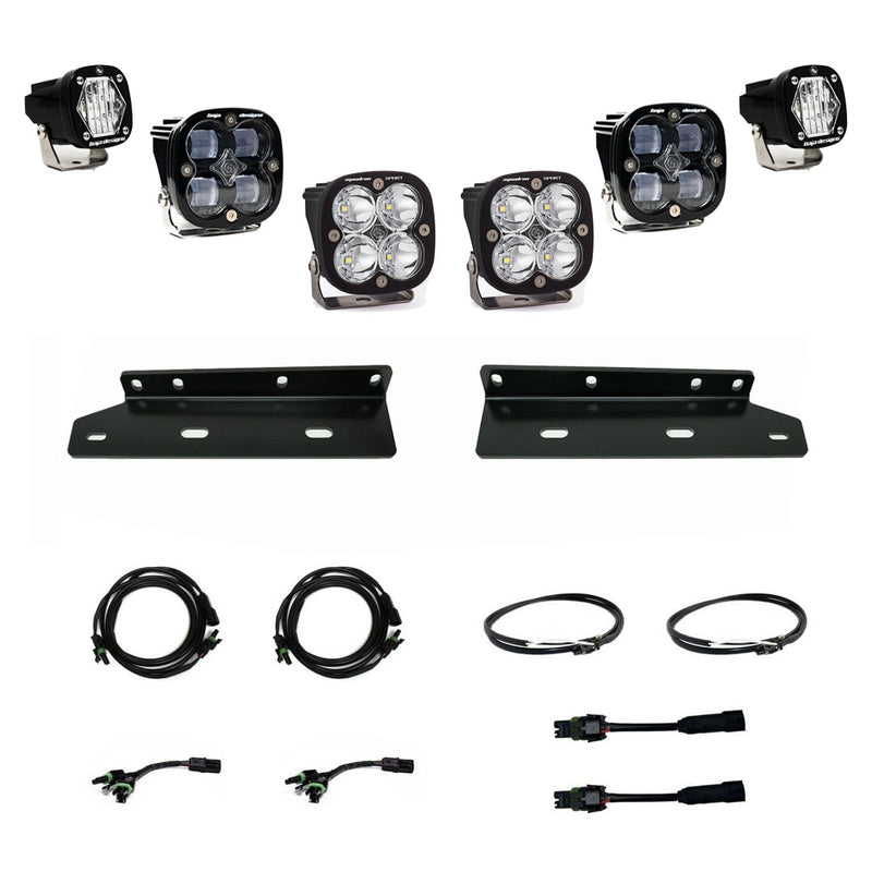Baja Designs Squadron SAE/S1 Fog Pocket Light Kit, complete kit on a studio background: two S1 pods