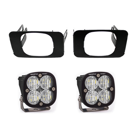 Baja Designs Squadron Sport Fog Pocket Light Kit, complete kit on a studio background