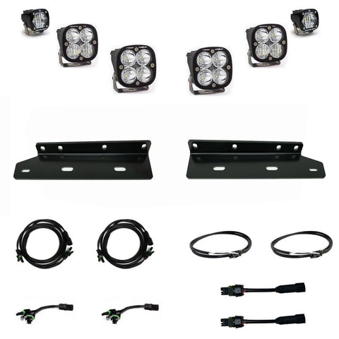 Baja Designs Squadron Unlimited/S1 Fog Pocket Light Kit, complete kit on a studio background: two S1 pods