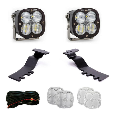 Baja Designs XL 80 A-Pillar Kit, complete kit on a studio background: two XL 80 LED pods