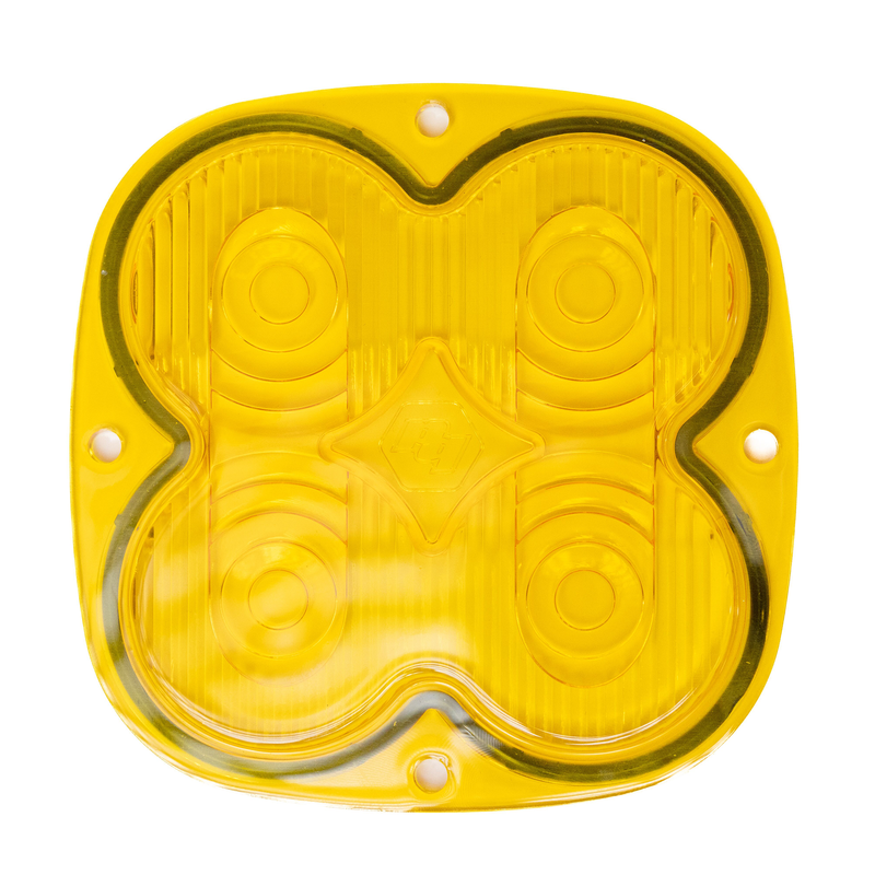 Baja Designs XL Light Pod Lens Kit, complete kit on a studio background: an amber XL pod lens seen from the back, showing four ring optics and a seated black gasket, on a white background. Title gives no lens color and this SKU shows several colors