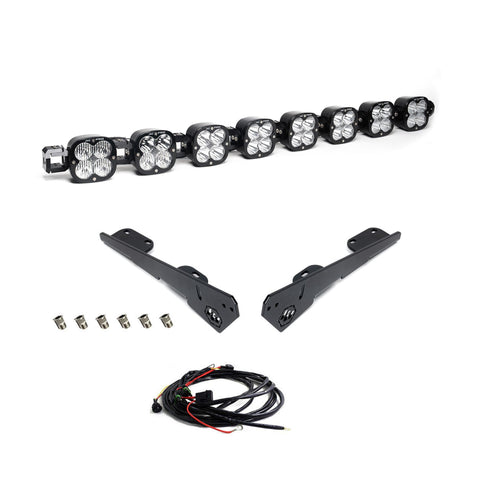 Baja Designs XL Linkable Light Bar Roof Kit, complete kit on a studio background: A linkable LED pod roof bar