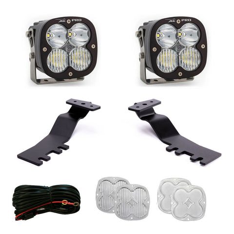 Baja Designs XL Pro A-Pillar Kit, complete kit on a studio background: A pair of Baja Designs XL Pro LED pods