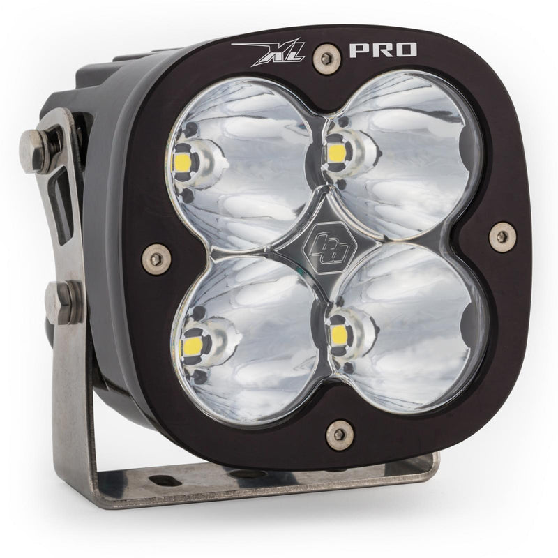 Baja Designs XL Pro LED Auxiliary Light Pod, whole product on a studio background: A black XL Pro LED light pod