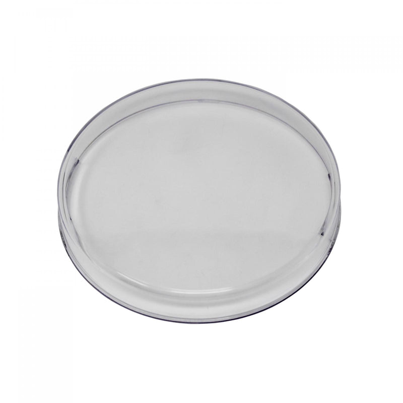 Baja Designs XL-R Single Rock Guard, whole product on a studio background: A clear round rock guard on a white background. Title gives no lens color and this SKU shows several colors, so the color for this SKU is unconfirmed