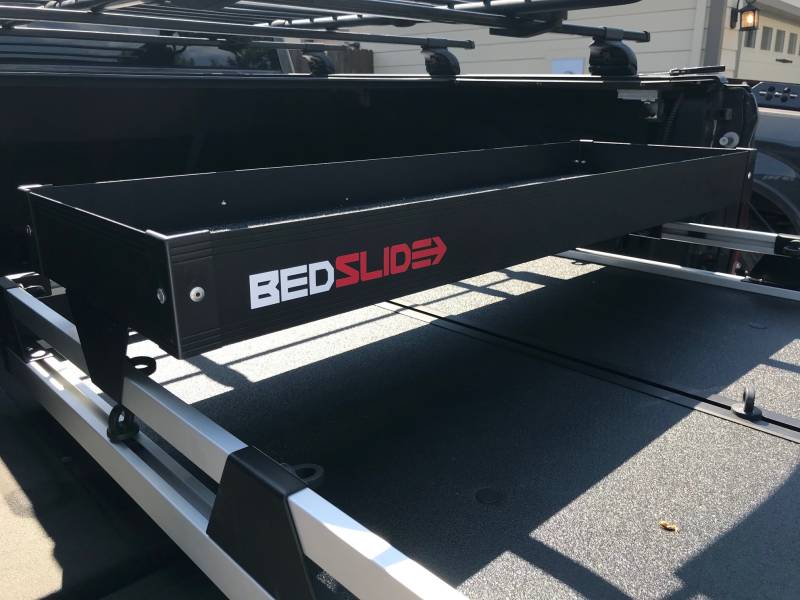 Black Edition upper tray mounted above a BEDSLIDE deck with the deck extended below it