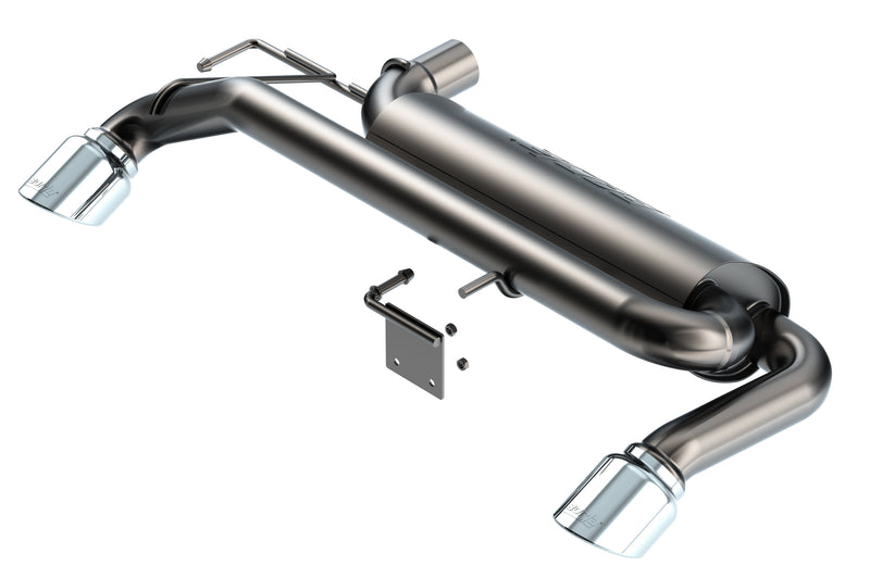Borla ATAK Axle-Back Exhaust System, full system on a studio background: studio render of the Bronco ATAK axle-back with polished tips on white; identical to store image at higher resolution