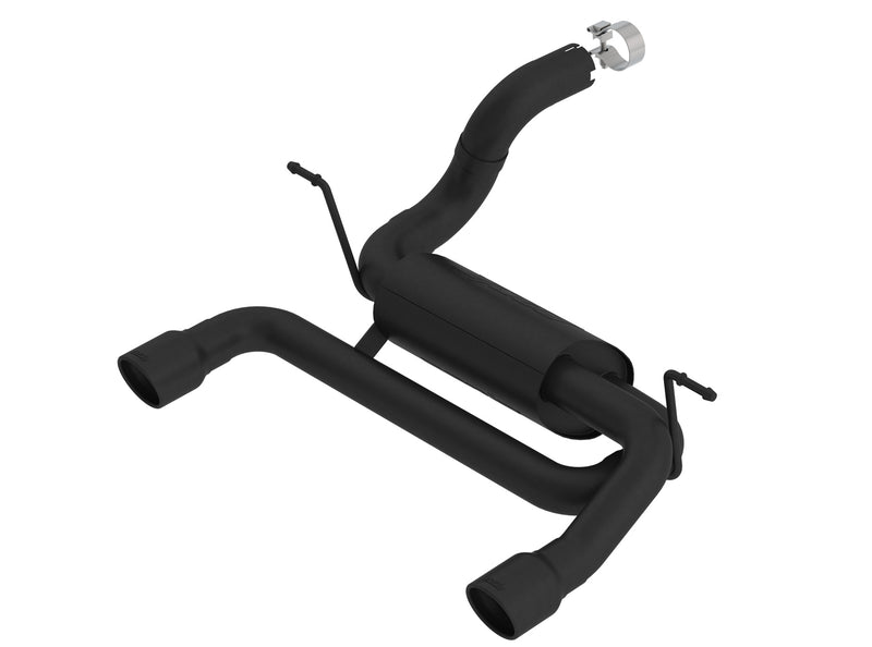 Borla ATAK Axle-Back Exhaust System, full system on a studio background: studio render of the JL ATAK axle-back fully black ceramic-coated on white, same layout as the store's polished render
