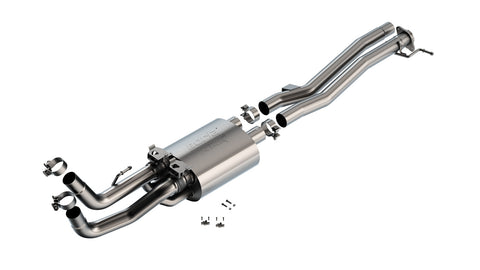 Borla ATAK Mid-Section Exhaust System, full system on a studio background: stainless mid-section exhaust
