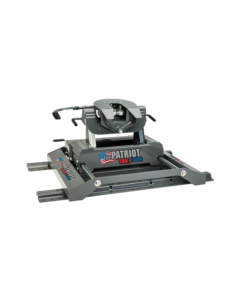 B&W RVK3270 complete fifth wheel hitch. This listing supplies only the sliding base in this photo, the lower structure the coupler sits on; the coupler head on top is not included