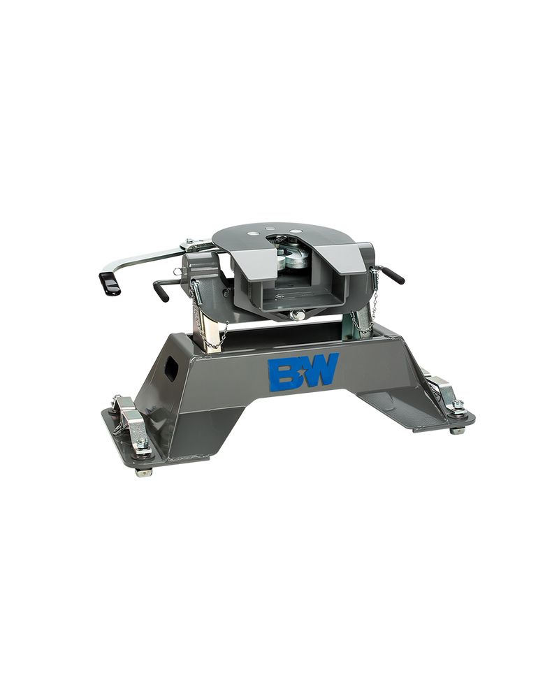 B&W RVK3305 complete fifth wheel hitch. This listing supplies only the base in this photo, the lower structure the coupler sits on; the coupler head on top is not included