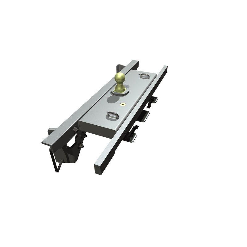 B&W Turnoverball gooseneck hitch kit GNRK1309, second angle studio render showing the latch handle side