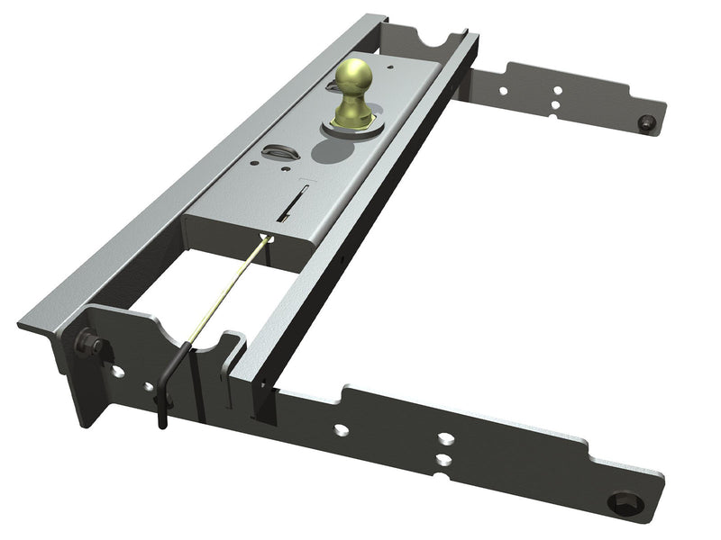 B&W Turnoverball gooseneck hitch kit GNRK1050, second angle studio render showing the latch handle side