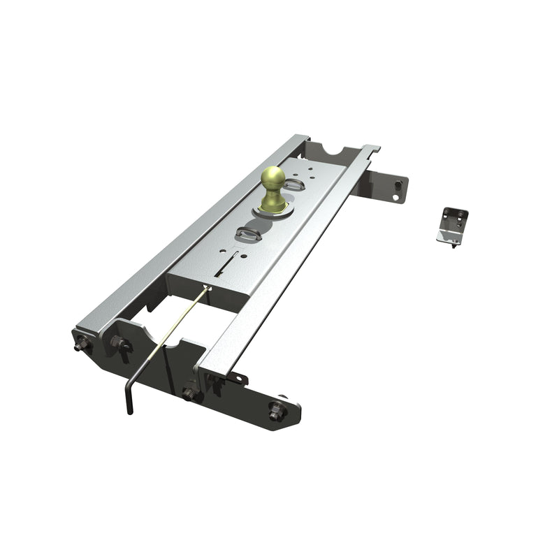 B&W Turnoverball gooseneck hitch kit GNRK1111, second angle studio render showing the latch handle side